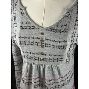 The North Face Babydoll Sweater Long Sleeve Shirt Gray Top Preppy Women’s Size S